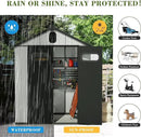Domi 6x6FT Outdoor Resin Storage Shed with Transparent Windows & Louvered Vents, Plastic Tool Shed with Double Lockable Doors & Gable Roof, Outside Garden Shed for Backyard, Patio, Lawn, Grey by GreenHaven Gardens