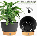 QCQHDU 2 Pack Hanging Planters for Indoor Outdoor Plants, 10 Inch Hanging Baskets Flower Pots with Reservoir Tray & Visible Water-Level by GreenHaven Gardens