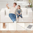 Folding Bean Bag Chair for Adults,3-in-1 Bean Bag Couch Faux Fur Floor Sofa Large Beanbag Convertible Bean Bag Sofa Bed with Pillow in Bedroom,Living Room,Apartment(Queen,Milky White) by CozyNest Decor