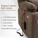Power Lift Recliner Chair for Elderly with Extended Footrest, Infinite Position Lay Flat Recliner Chair for Adult W/Massage & Heating, Adjustable Headrest, 3-Motor Zero Gravity,Cup Holder, Fabric by CozyNest Decor