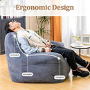 Giant Bean Bag Chair, Faux Fur Bean Bag Chair for Adults, Fluffy and Comfy Bean Bags with Filler, Big Bean Bag Sofa Chair for Reading, Gaming, Stuffed High-Density Foam, Grey by CozyNest Decor