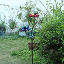 VCUTEKA Solar Garden Light Solar Flowers Light with LED Crackle Glass Globe Solar Lights Outdoor Metal Garden Stake Wind Spinner for Garden Decoration, Patio Decor, Yard Decor and Gift for Mother by GreenHaven Gardens