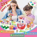Einailvk Fabric Flower Bouquets Toys, DIY Flower Making Kit for Kids 3 4 5 6 7 8 9 10 11 12 Year Old Girl Birthday Christmas Gift, Art and Crafts Kit Toys for Girls 4-6 6-8 8-12 Year Old (RED) by TinyTreasures Baby Boutique