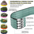 Galvanized Metal Planter Round Raised Garden Bed Kit for Gardening Outdoor，3x3x1ft Grow Garden Box Raised Flower Bed，Round Galvanized Planter Outdoor Large Metal Fire Pit Ring by GreenHaven Gardens