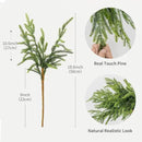MISSPIN 30 Pcs 19.5 Inches Christmas Norfolk Pine Branches, Norfolk Pine Artificial Christmas Branches DIY Crafts Faux Pine Branches for Xmas Indoor Outdoor Home Decor by CozyNest Decor