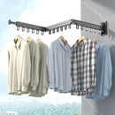 Space Saver Clothes Drying Rack, Wall Mounted, Retractable, Collapsible(Tri-Fold), for Balcony, Bathroom, Black Color by CozyNest Decor