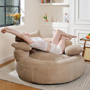 Bean Bag Chair for Adults, Comfortable Bean Bag Sofa with Back Support and Pillows, Giant Bean Bag Chairs Suitable for Living Rooms, Bedrooms and Apartments -Khaki by TinyTreasures Baby Boutique