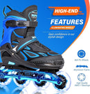 2PM SPORTS Vinal Girls Adjustable Flashing Inline Skates, All Wheels Light Up, Fun Illuminating Skates for Kids Men Adult Women and Boys by TinyTreasures Baby Boutique