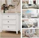 BLANKSPACE White Dresser, 3 Chest Drawer Dresser for Bedroom, Large Capacity Nightstand, Modern Wood Cabinet for Bedroom, Living Room, Closets by CozyNest Decor