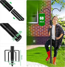 XDW-GIFTS Double Shepherds Hooks for Outdoor, 2-Pack Heavy Duty Garden Pole for Hanging Bird Feeder, Plant Baskets, Solar Light Lanterns, Garden Plant Hanger Stands with 5 Base Prongs by GreenHaven Gardens