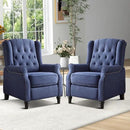 EBELLO Pushback Recliner Chair, Fabric Armchair Push Back Recliner with Rivet Decoration, Single Sofa Accent Chair for Living Room, Bedroom, Navy Blue by CozyNest Decor