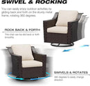 Joyside Wicker Patio Furniture Sets, 3 Pieces Upgraded Large Size Outdoor Furniture with 2 Patio Swivel Chairs and 1 Side Table, Thick Cushions, Wide Armrest by GreenHaven Gardens