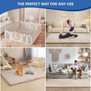 Baby Play Mat for Floor,1.3" Thick Memory Foam Tummy Time Mat for Toddlers,Infants,Kids,Water-Repellent Soft Nursery Rug,Extra Large Non Slip for Crawling&Yoga,Tatami Style for Living Room(Beige) by TinyTreasures Baby Boutique