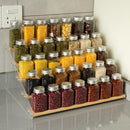 nianfeng Tiered Spice Rack, 5-Tier Spice Pantry Kitchen Cabinet Organizer, 16-Inch, Natural Wood Acrylic Stair Riser Stand, Countertop Seasoning Shelf by CozyNest Decor