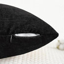 CaliTime Throw Pillow Covers Decorative 18 X 18 Inches Pack of 2 Cozy Chenille Cushion Cases for Couch Sofa Bed Living Room Home Black by CozyNest Decor