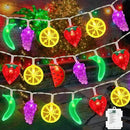 Couah [ 8 Modes & Timer ] 30 LED 16 Ft Summer Tropical String Lights Strawberry Grape Watermelon Lemon Banana Fairy Lights Battery Operated for Tropical Party Pool Beach Summer Decorations by CozyNest Decor
