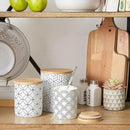 DII Kitchen Ceramics Collection, Canister Set, Mixed Print, White/Black, 3 Piece by CozyNest Decor