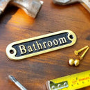 Bathroom Brass Door Sign. Traditional Style Home Décor Wall Plaque Handmade By The Metal Foundry UK. by CozyNest Decor