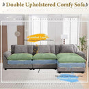 URRED Modular Sectional Sofa Comfy Cloud Couch, Modern Chenille Sofa Sleeper Deep Seat Couches with Ottoman/Pillows for Living Room (Gray, 117''- L Shape) by CozyNest Decor