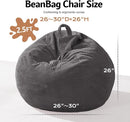 Homguava 2FT Bean Bag Chair,Teardrop Bean Bags Small Beanbag Chair with Memory Foam Filled and Ultra Soft Corduroy Cover for Living Room, Bedroom (Small,Grey) by TinyTreasures Baby Boutique