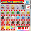 200PCS Magnetic Blocks Building Toys Set, Light Up Build 3D Magnetic Building Blocks for Kids Boys Girls Ages 3+, Magnet Cubes STEM Sensory Christmas Birthday Gift Construction Toys by TinyTreasures Baby Boutique