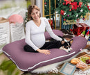 Meiz Pregnancy Pillow,Cooling Silky Pregnancy Pillows for Sleeping,Full Body Maternity Pillow for Pregnant Woman with Cooling Silky Jersey Cover,Dark Purple by TinyTreasures Baby Boutique
