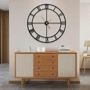 LEIKE 40 Inch Extra Large Modern Wall Clock, Oversize Rustic Round Nearly Silent Battery Operated, Black Metal Roman Numerals Wall Clocks for Living Room, Bedroom, Entrance Home Decor by CozyNest Decor