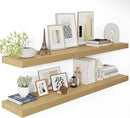 12 Inch Deep Floating Shelves 48 inch Long, 48 x 12 Wide Wall Shelves with Invisible Brackets, Heavy Duty Shelf for Bedroom Bathroom Living Room Kitchen Office Home Decor, Modern Shelf Set of 2, Oak by CozyNest Decor