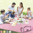 ZAZE Picnic Blanket Waterproof Sandproof, 80''x80'' 3-Layer Cute Compact Extra Large Machine Washable Foldable Beach Mat, Big XL Outdoor Blankets for Spring Summer Camping, Park, Grass(Pink and White) by TinyTreasures Baby Boutique
