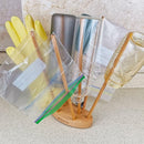 Plastic Bag and Bottle Drying Rack, Reusable Ziplock and Freezer Bag Dryer Rack, Space Saving, Beech Wood by TinyTreasures Baby Boutique