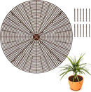 3 Pcs Plant Pot Grid Cover Protectors from Animals- Diameter 20.8" Cuttable Flower Pot Cover with 36 Stakes, Keep Cats Out of Potted Plants, Cat Digging Stopper Baby Safety Soil Cover for Indoor by GreenHaven Gardens
