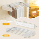 Upgrade Drying Rack Clothing,Clothes Drying Rack Wall Mounted,Laundry Drying Rack Wall Mount,Foldable,Collapsible,Retractable,6 Aluminium Poles,with Hooks,(White 35.5" by CozyNest Decor