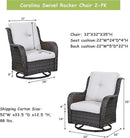 Outdoor Patio Swivel Rocker Chairs - Single Wicker Rattan Patio Swivel Rocking Chair with High Back,Deep Seating and Comfort Cushions for Deck Porch Garden,Brown/Beige by GreenHaven Gardens