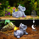 Goodeco Elephant Statue with Solar Butterfly - Ideal Gifts for Women, Mom or Birthdays, Beautifully Crafted Outdoor Decorations to Wow Your Guests by GreenHaven Gardens
