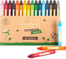 Honeysticks Jumbo Crayons (16 Pack) - Non Toxic Crayons - 100% Pure Beeswax and Food Grade Colors - 16 Bright Colors - Large, Easy to Hold and Use - Preschool Art Supplies for Toddlers/Kids 3-5, 4-8 by TinyTreasures Baby Boutique