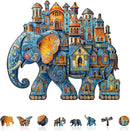 Jigfoxy Wooden Puzzles for Adults, Elephant House Wood Puzzles Adult, Unique Animal Shape Wooden Jigsaw Puzzles for Adults, Birthday Gifts for Puzzle Lovers, Family, Friend (S-8.5 * 7.4in-100pcs) by TinyTreasures Baby Boutique