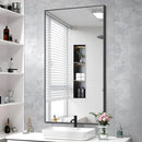 48x24In Black Bathroom Mirror for Wall, Rectangle Mirrors with Metal Frame, Bathroom Rectangular Mirror Modern Wall Mirror for Bedroom Living Room, Entryway Hangs Horizontal or Vertical by CozyNest Decor