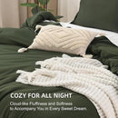 Litanika Comforters Olive Green Oversized Queen Size, 3 Pieces Lightweight Solid Bedding Comforter Set, All Season Fluffy Bed Set (98x98In Comforter & 2 Pillowcases) by CozyNest Decor