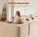 ovios 105” Modular Sectional Sofa with Thicken Seat Cushion, Cloud Couch with Deep Seat, Modern L-Shape Sofas Couches with Chaise,Upholstered Couches for Living Room Bedroom,Beige by CozyNest Decor