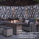 echosari Solar Powered Curtain Lights 33ftx 3ft 500 LED Outdoor Curtain Lights Waterproof with Timer 8 Modes for Christmas Garden Patio Fence Wedding Wall Window Gazebo Decor - Cool White by GreenHaven Gardens