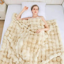 Tie-dye Camel Twin Fuzzy Ultra Soft Bed Comfy Blanket 60x80 Cozy Faux Fur Throw Blanket for Living Room Thick Fluffy Furry Blanket Home Gifts 860 GSM by CozyNest Decor