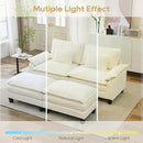 URRED Modular Sectional Sofa Comfy Cloud Couch, Modern Chenille Sofa Sleeper Deep Seat Couches with Ottoman/Pillows for Living Room (White, 82.6''- 2 Ottomans) by CozyNest Decor