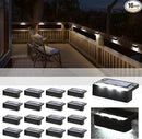 SOLPEX Solar Fence Lights, 6 LEDs Solar Lights Outdoor Waterproof Solar Powered for Deck, Stair, Front Porch, Balcony, Walkway, Garden, Yard, Patio, Pool Decor, IP65 Waterproof (16 Pack, Cold White) by GreenHaven Gardens