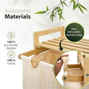 Laundry Hamper 3 Section beige - Large Bamboo Laundry Sorter with Removable Cotton Bags -Three Compartment Organizer for Clothes - Durable, Eco-Friendly, and Stylish Storage Solution for Home by CozyNest Decor