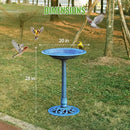 Backyard Expressions Outdoor Garden Bird Bath - Blue - Weather Resistant Polyresin - 27 Inch by GreenHaven Gardens