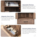 Farmhouse Kitchen Pantry Cabinet - 72" Tall Wood Kitchen Storage Cabinets with Adjustable Shelves & 2 Barn Doors & Drawer, Versatile Storage for Dining Room, Bathroom, Utility Room, Light Brown by CozyNest Decor