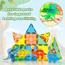 Dinosaur Magnetic Tiles,Animals Magnet Building Blocks Toys Dino World,3D STEM Educational Magnet Tiles for Boys Girls Kids Age 3 4 5 6 7 8 by TinyTreasures Baby Boutique
