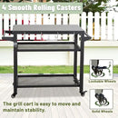 Domi 3-Shelf Outdoor Grill Table, Grill Cart Outdoor with Wheels, Pizza Oven and Food Prep Table, Blackstone with Propane Tank Hook, BBQ Stand for Blackstone Griddle for Outside BBQ by CozyNest Decor