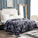 Cozy Bliss Faux Fur Throw Blanket for Couch, Fuzzy Soft Plush Thick Bubble Blanket for Sofa Bedroom Living Room, 90 * 90 Inches Tie Dye Black by CozyNest Decor