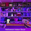 JMEXSUSS 300LED Purple Halloween Lights with Remote, Curtain Hanging Light Plug in, 8 Modes Purple String Lights for Bedroom Window Wall Party Backdrop Christmas Halloween Decorations by CozyNest Decor